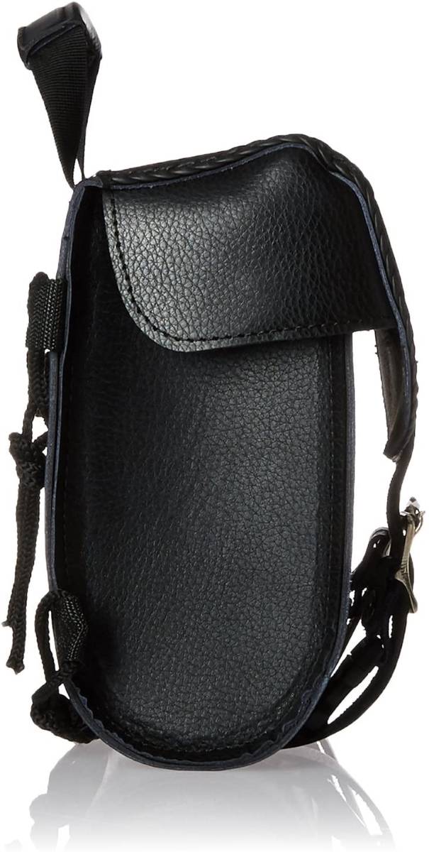 First Manufacturing FIBAG8501 Black Leather Braided Motorcycle Bar Bag - Image 3