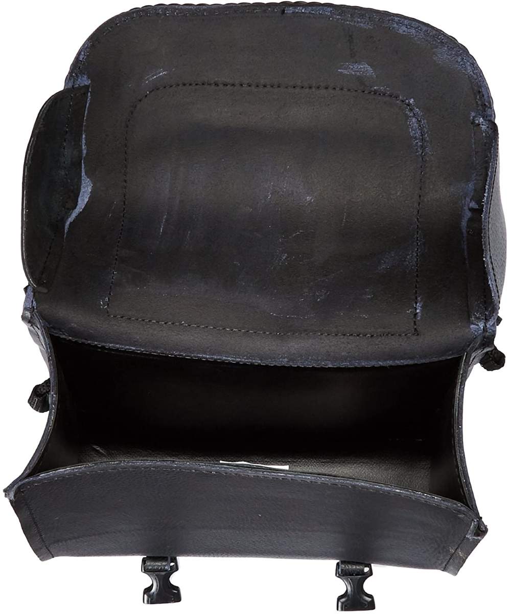 First Manufacturing FIBAG8501 Black Leather Braided Motorcycle Bar Bag - Image 5