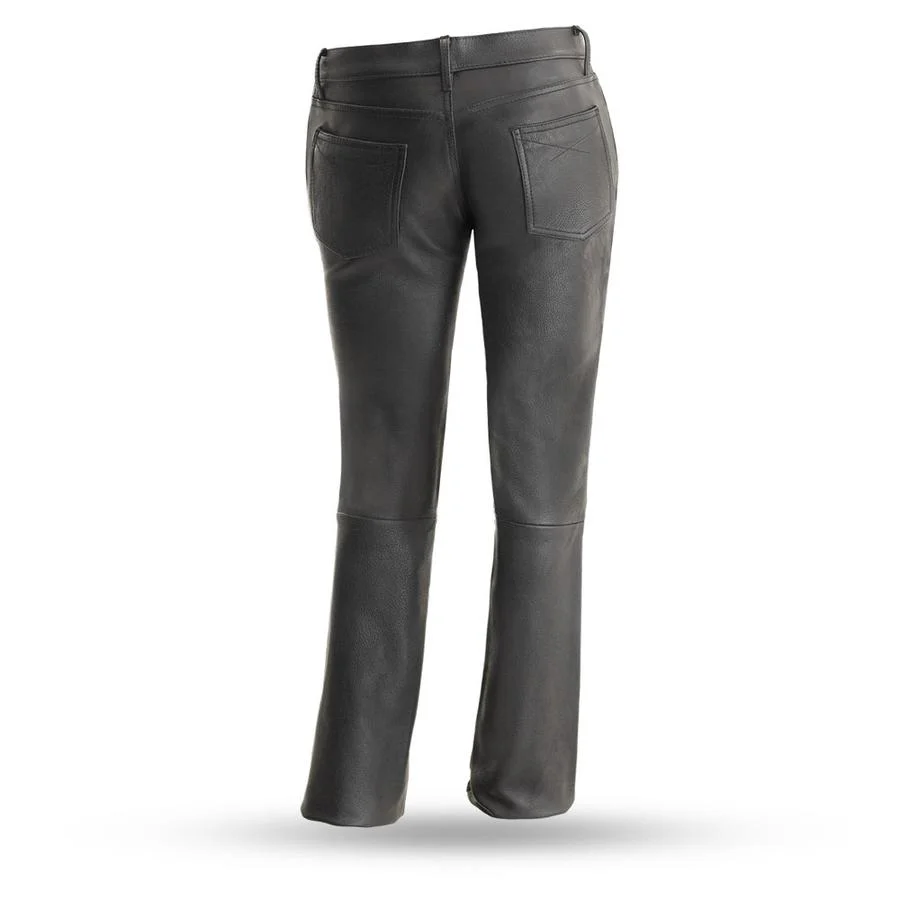First Manufacturing FIL710CFD Women’s Black ‘Alexis’ Leather Pants - Image 2