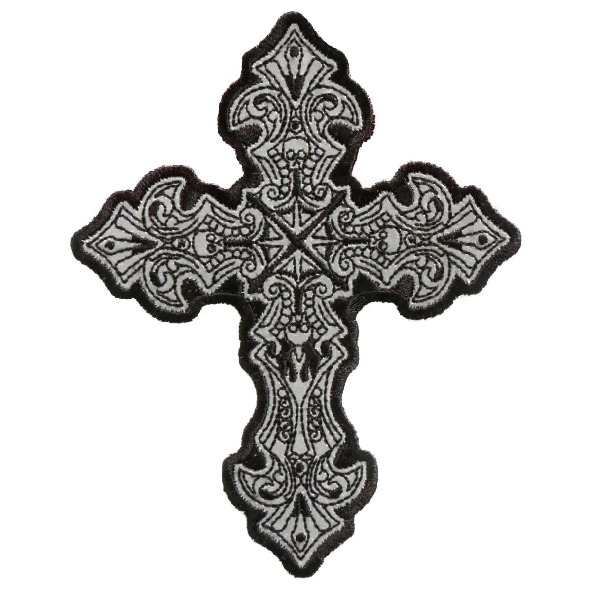 Hot Leathers 4" x 5" Reflective Crucifix Patch PPB1210