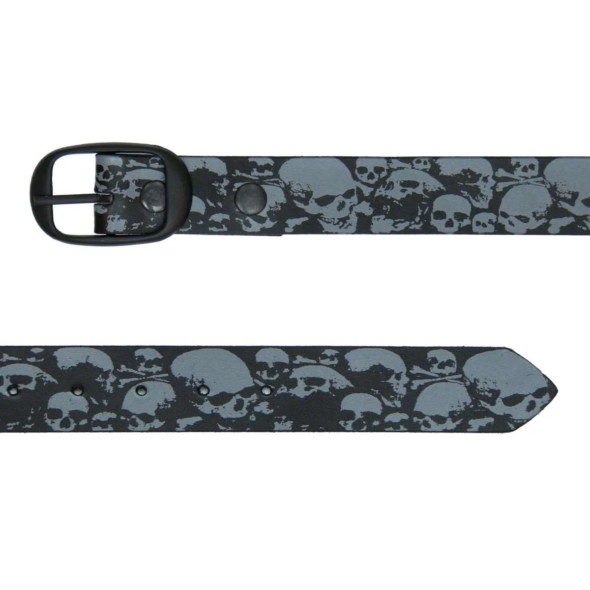 Hot Leathers Ancient Skulls Black and Gray Leather Belt BLA1130 - Image 2