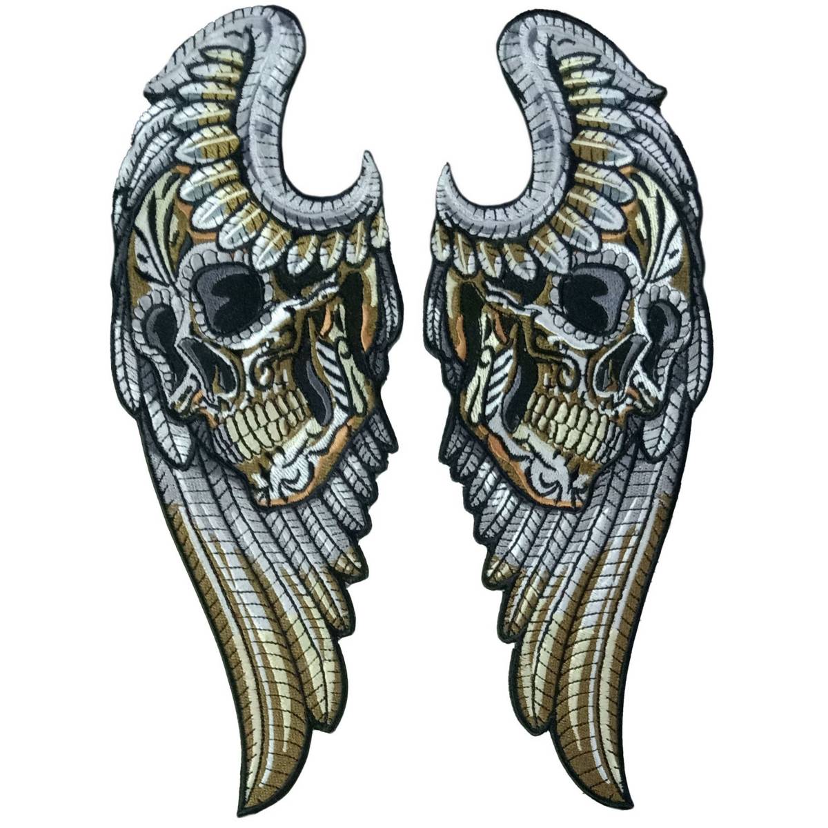 Hot Leathers Angel Wings Skull 14" 11 X 13.5" Embroidered Patch PPQ2429