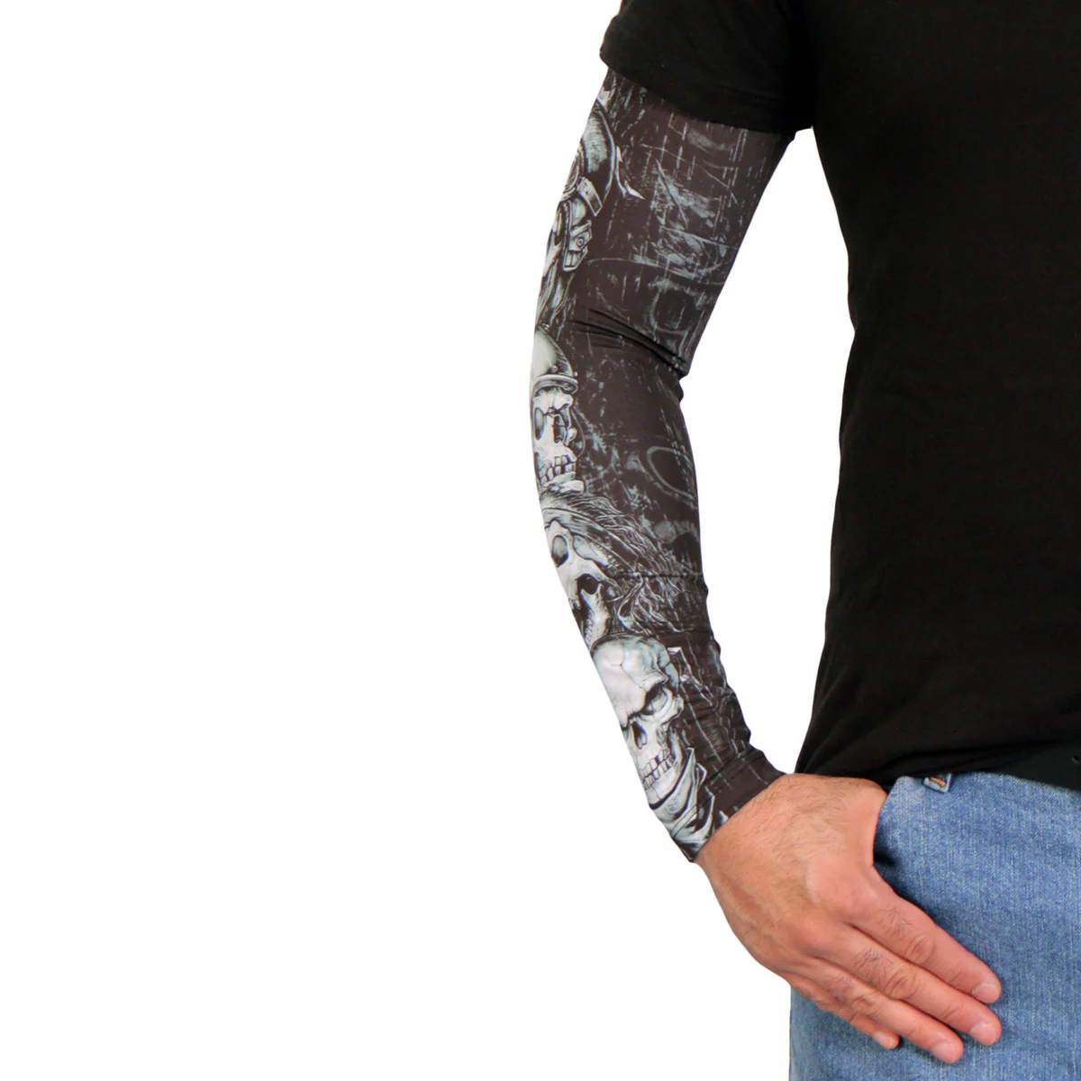 Hot Leathers ARM1004 Five Skulls Arm Sleeve - Image 4