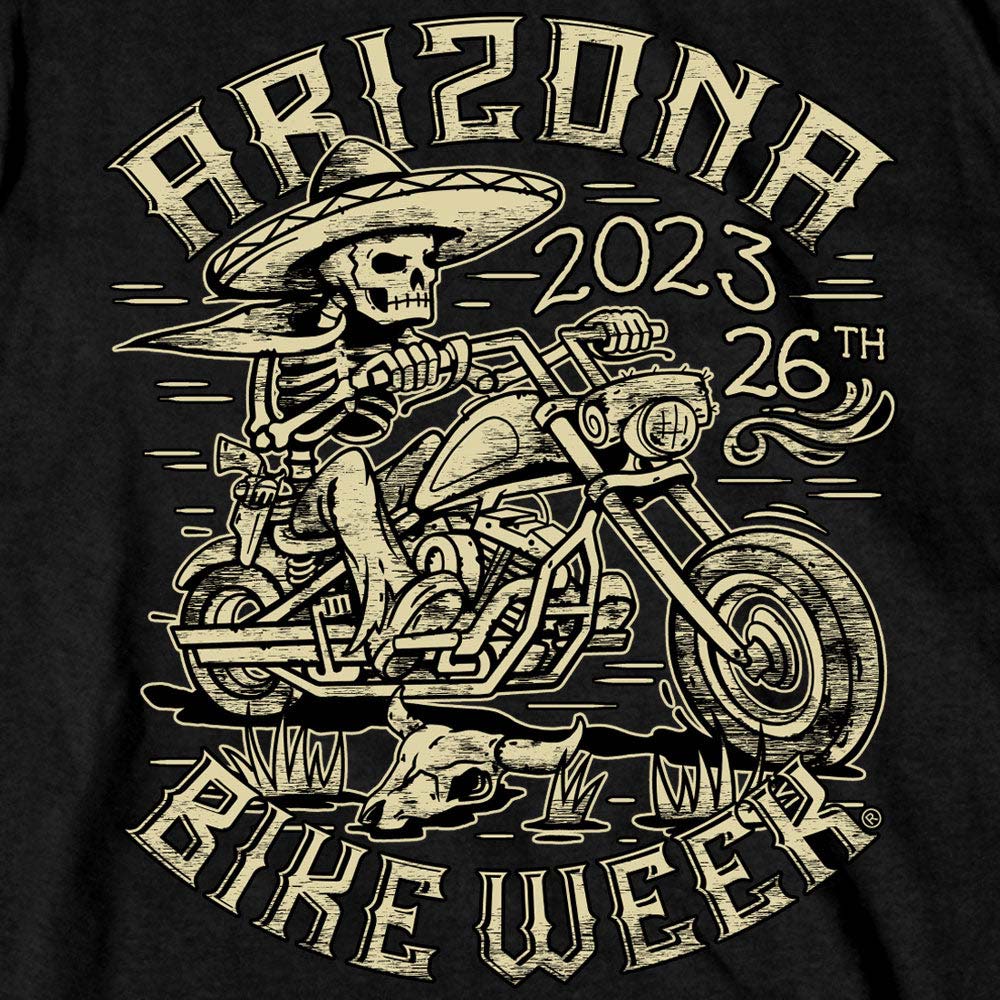 Hot Leathers AZM1344 Men's 2023 Arizona Bike Week Mexicali T-Shirt - Image 2