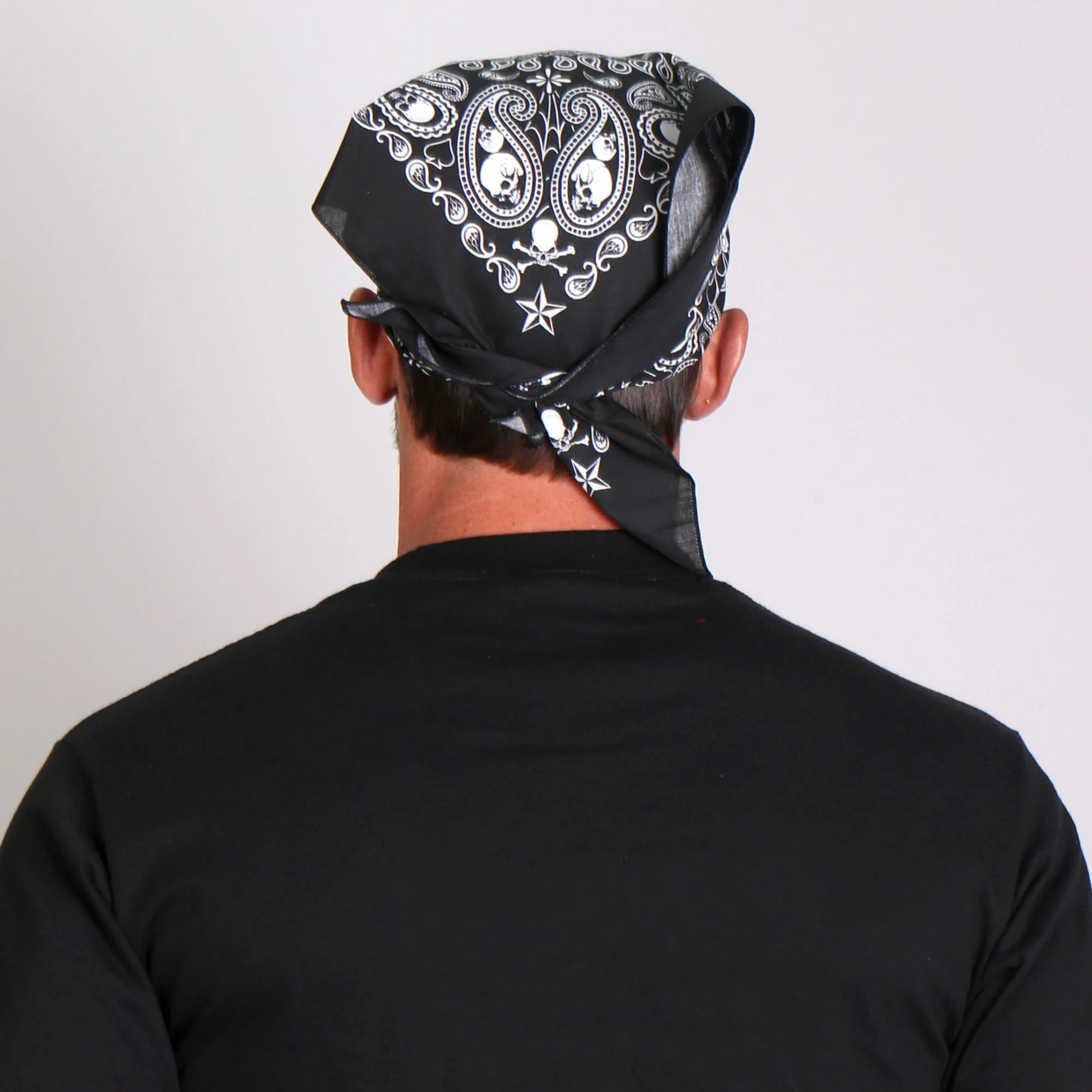 Hot Leathers BAB1039 Black Paisley Skull Bandana - Image 3