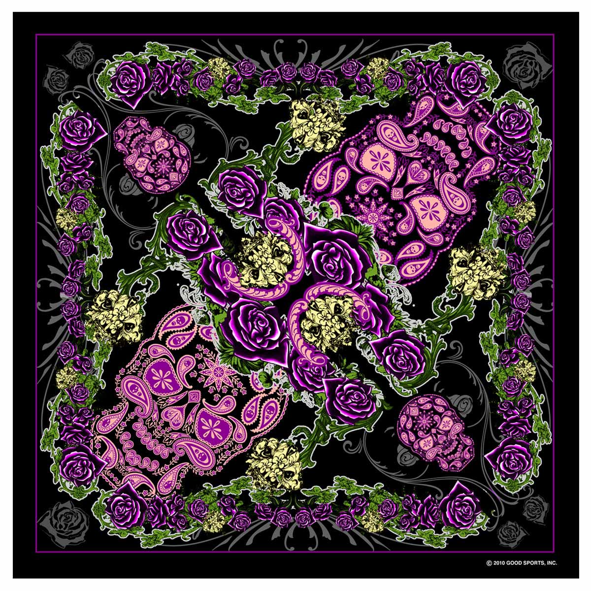 Hot Leathers BAB1048 Paisley Skull Bandana
