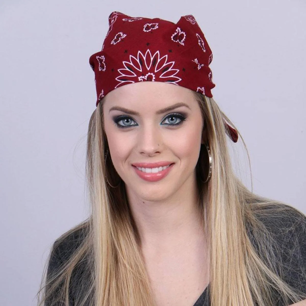Hot Leathers BAP1011 Classic Burgundy Paisley Bandana - Image 3