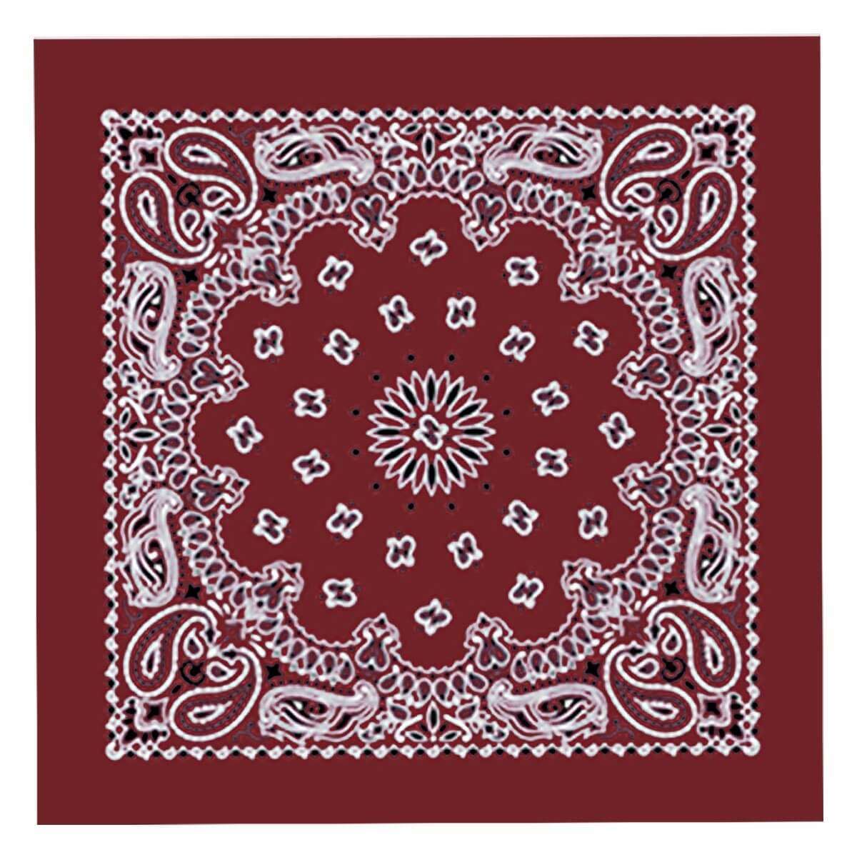 Hot Leathers BAP1011 Classic Burgundy Paisley Bandana - Image 6