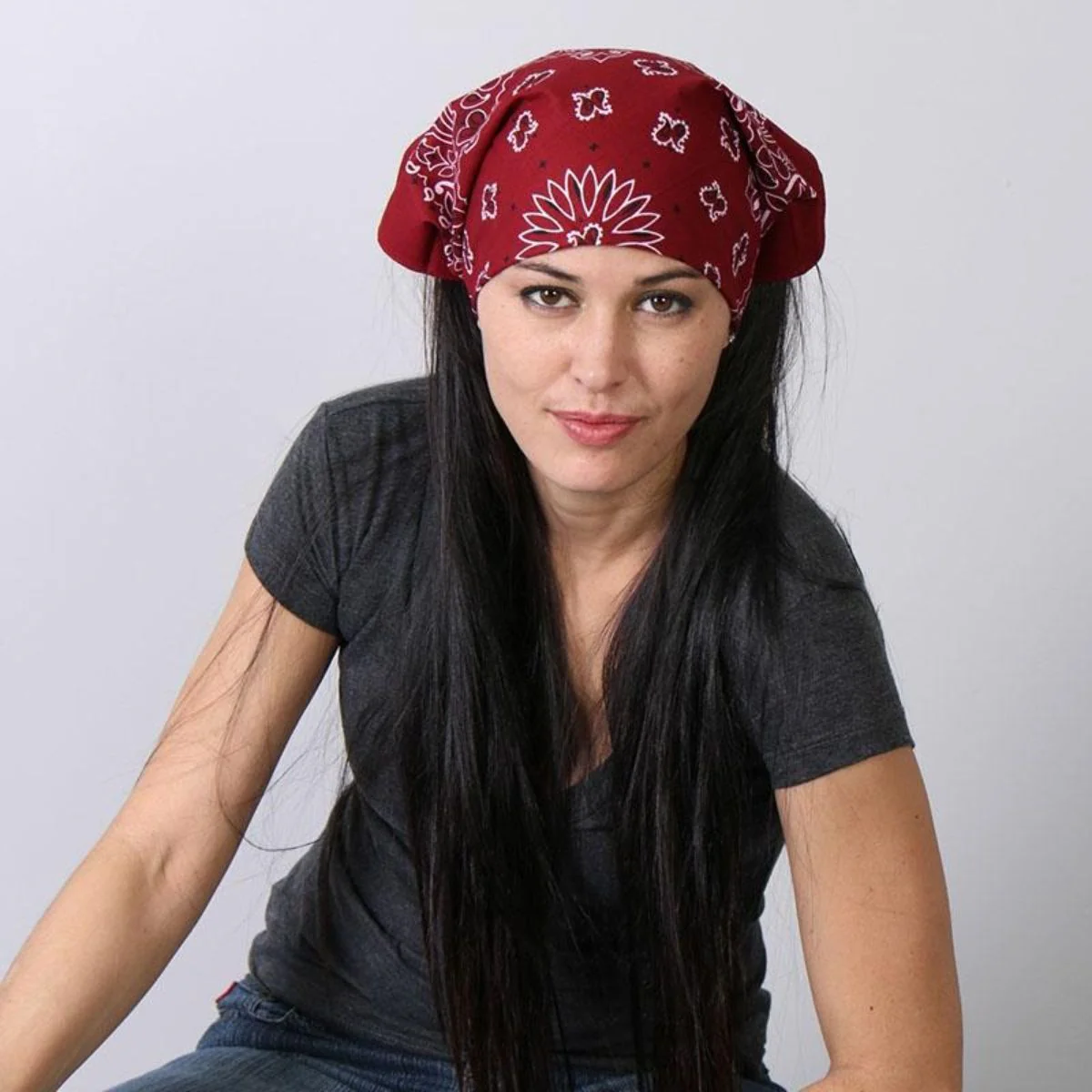 Hot Leathers BAP1011 Classic Burgundy Paisley Bandana - Image 7
