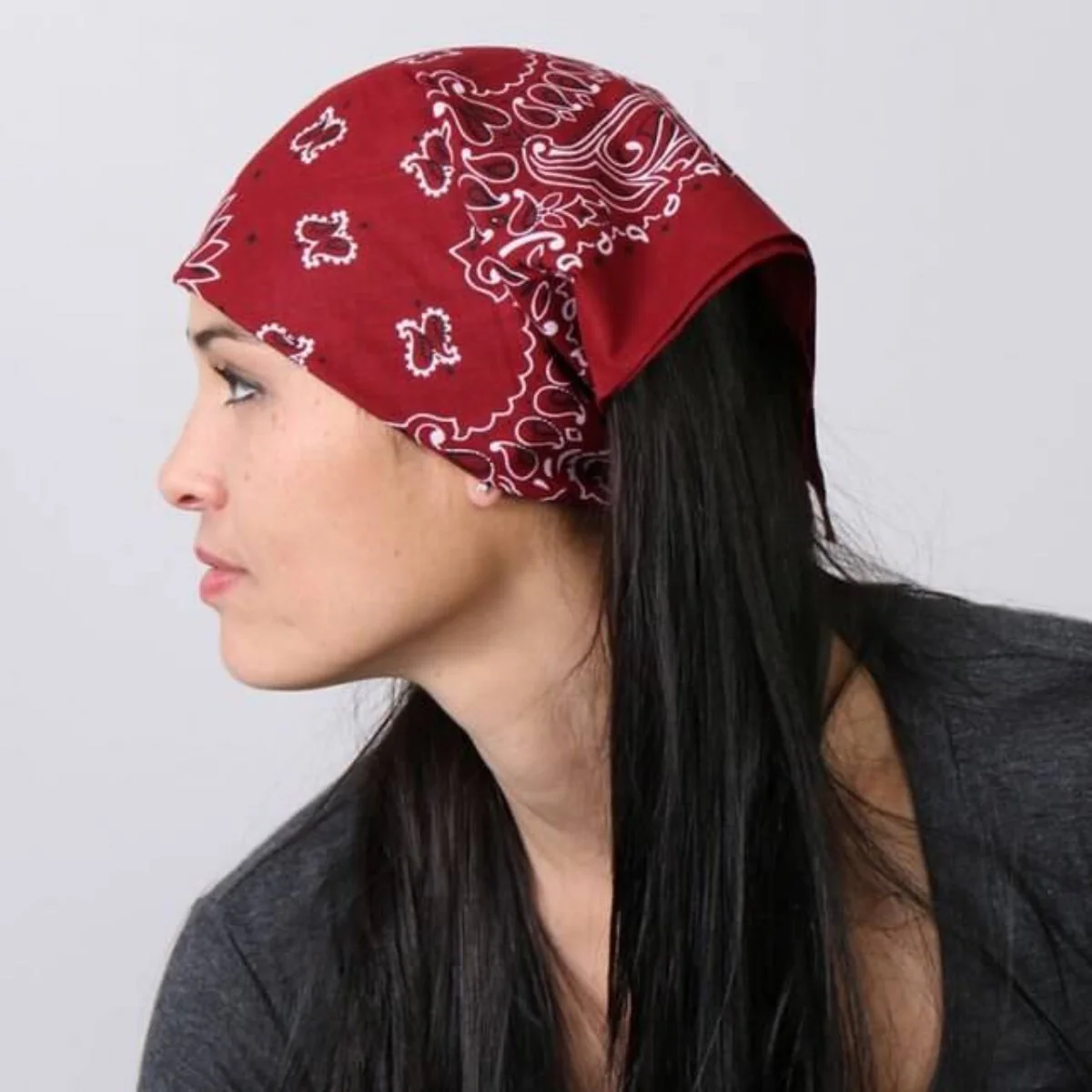 Hot Leathers BAP1011 Classic Burgundy Paisley Bandana - Image 8