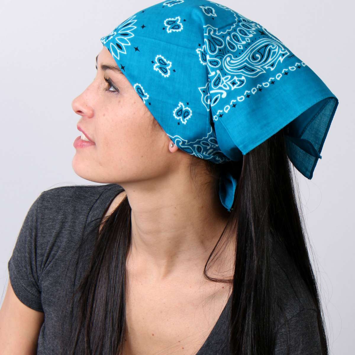 Hot Leathers BAP1012 Classic Turquoise Paisley Bandana - Image 3