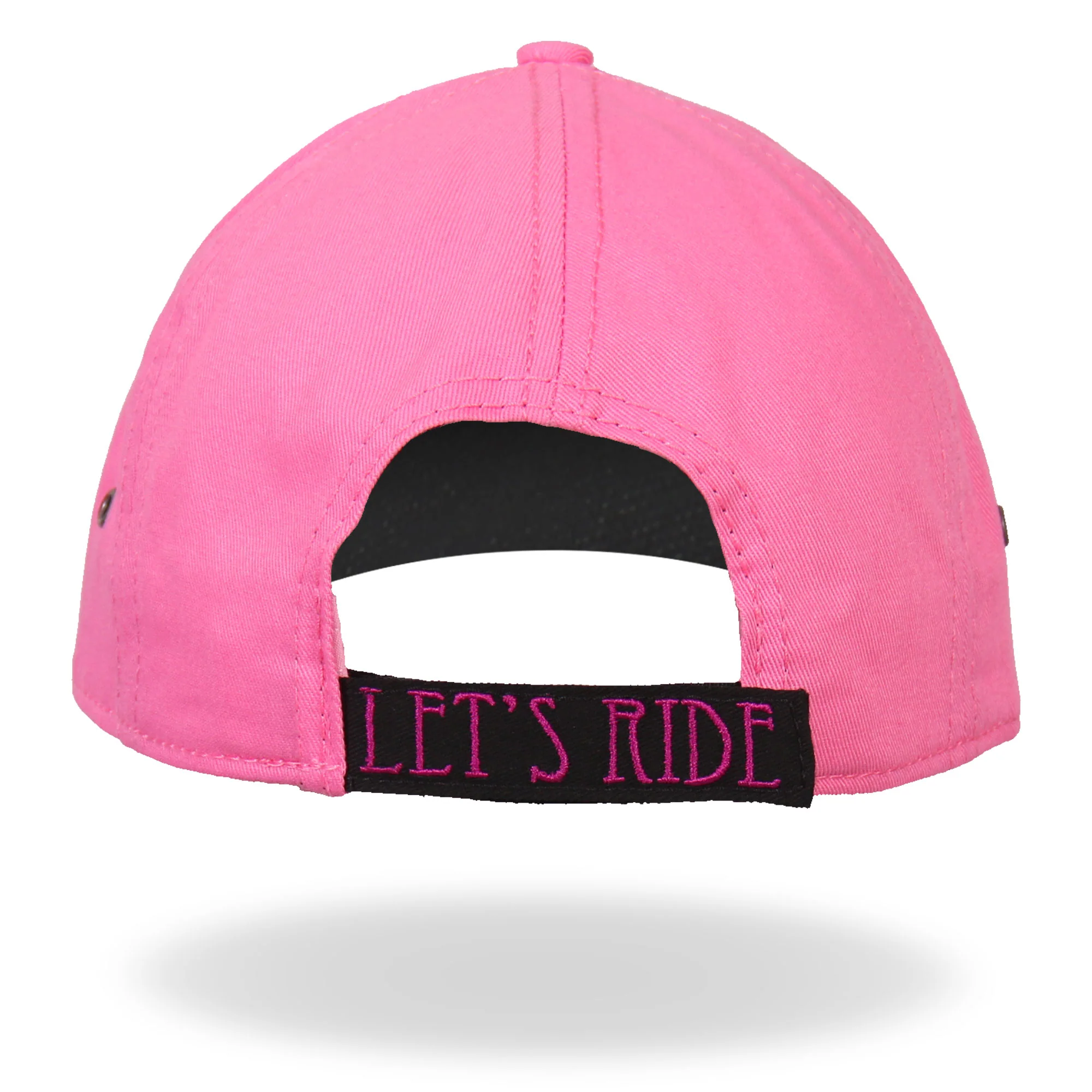 Hot Leathers BCA1043 Ladies Let's Ride Heart Pink Ball Cap - Image 3