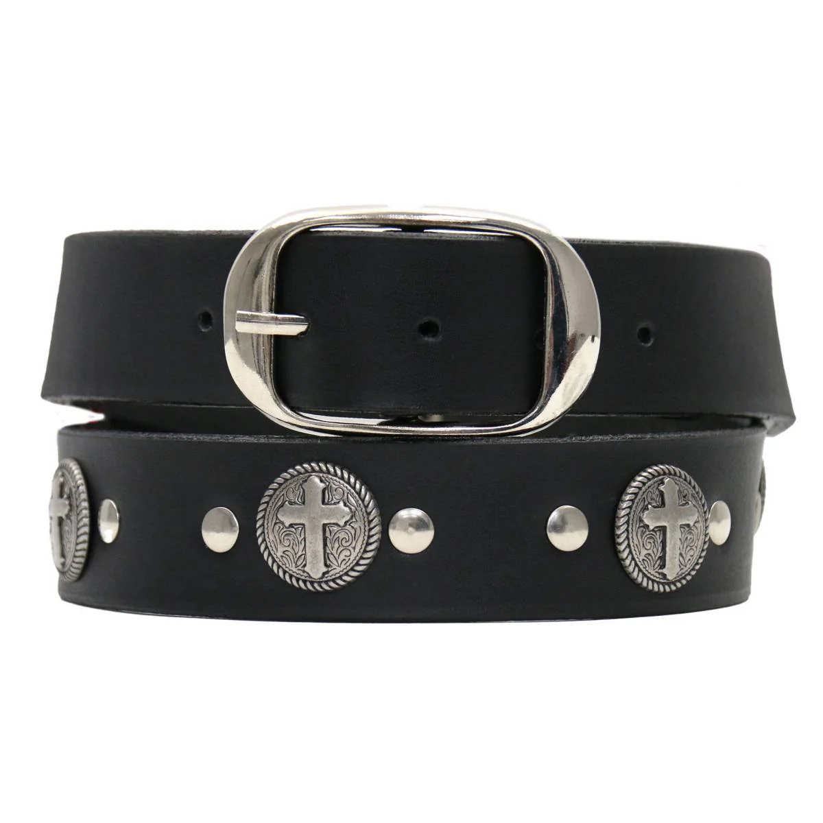 Hot Leathers BLA1132 Men's Don't Thread On Me Black Leather Belt w/ Interchangeable Buckle - 1.5 inches Wide - Image 5