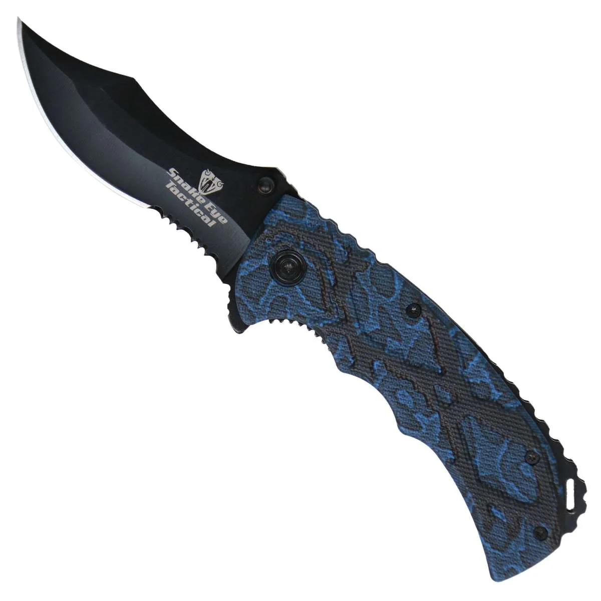 Hot Leathers Black and Blue Snake Skin Knife KNA1173 - Image 2