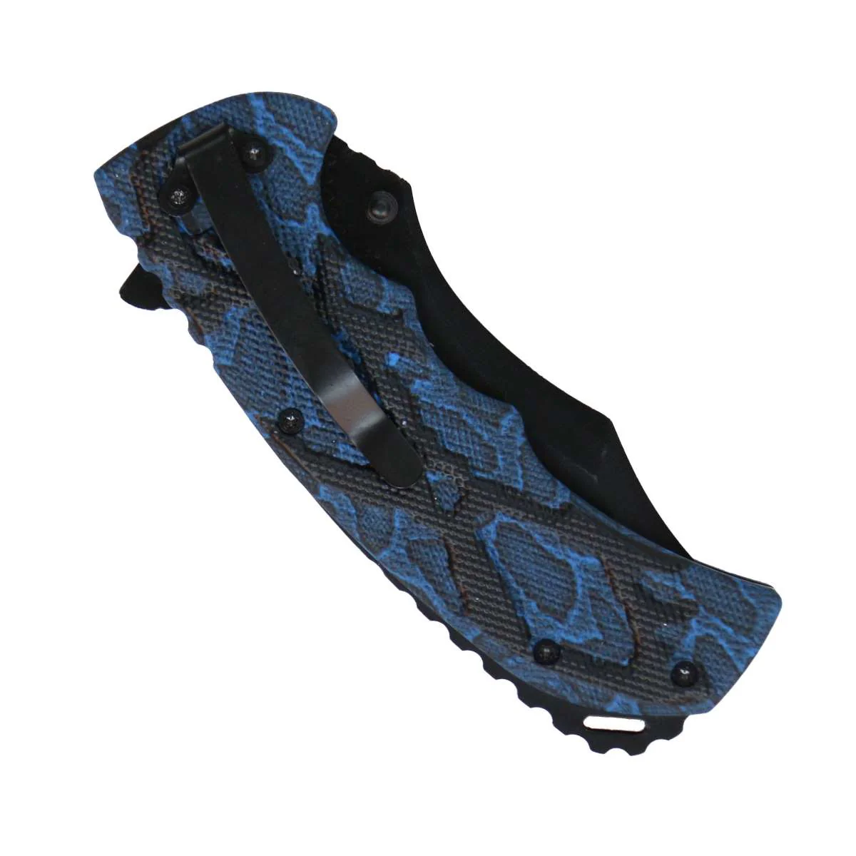 Hot Leathers Black and Blue Snake Skin Knife KNA1173 - Image 4