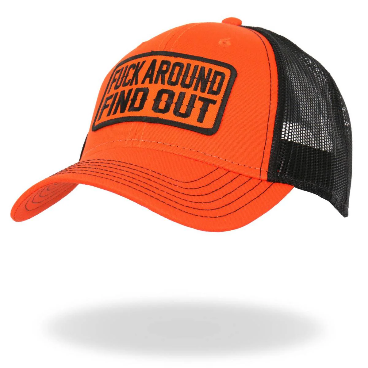 Hot Leathers Black and Orange Fuck Around Find Out Snapback Hat GHS2049 - Image 2