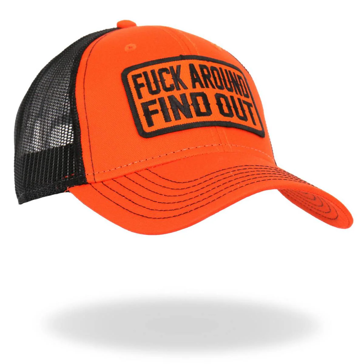Hot Leathers Black and Orange Fuck Around Find Out Snapback Hat GHS2049 - Image 6