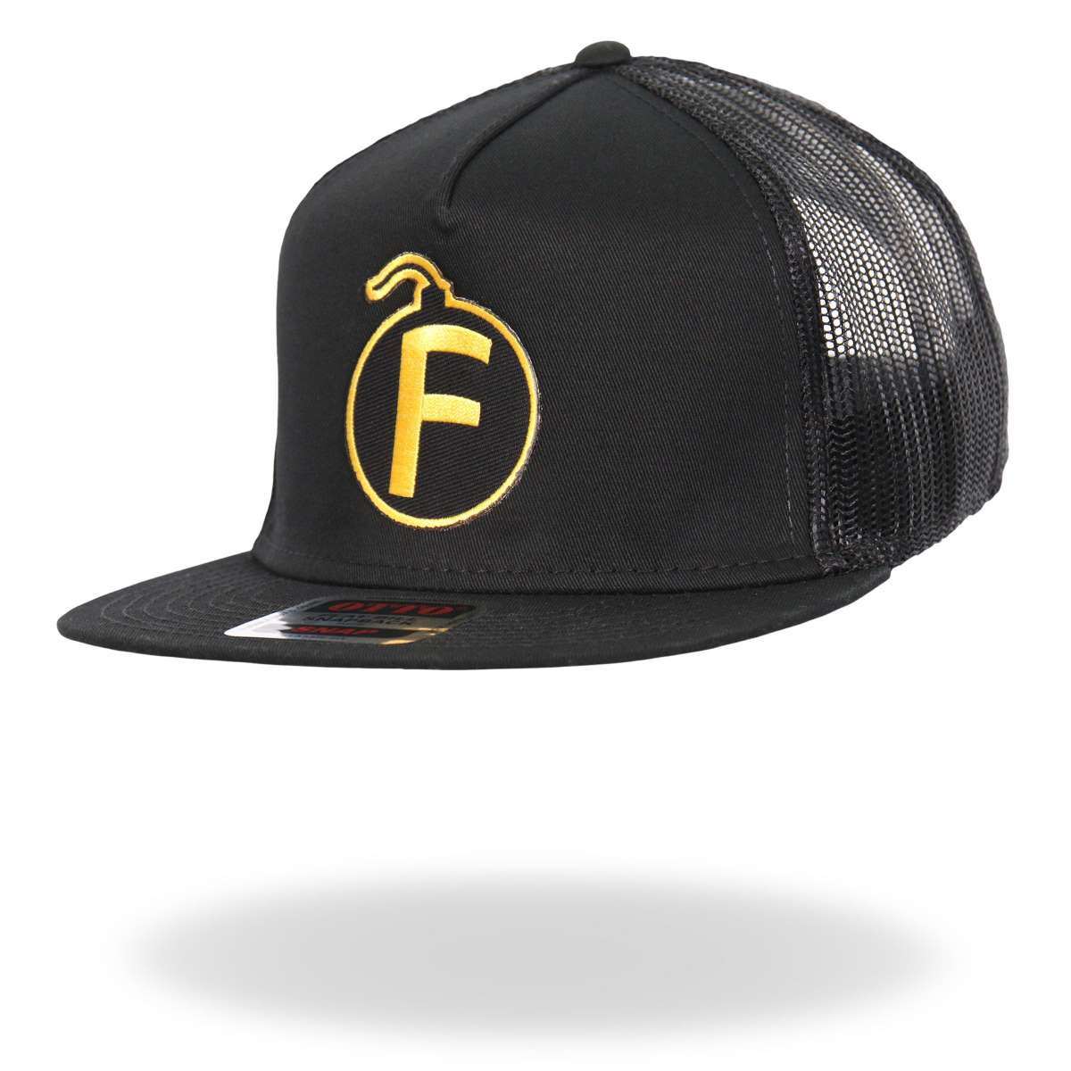Hot Leathers Black and Yellow F Bomb Snapback Hat GSH2032 - Image 2