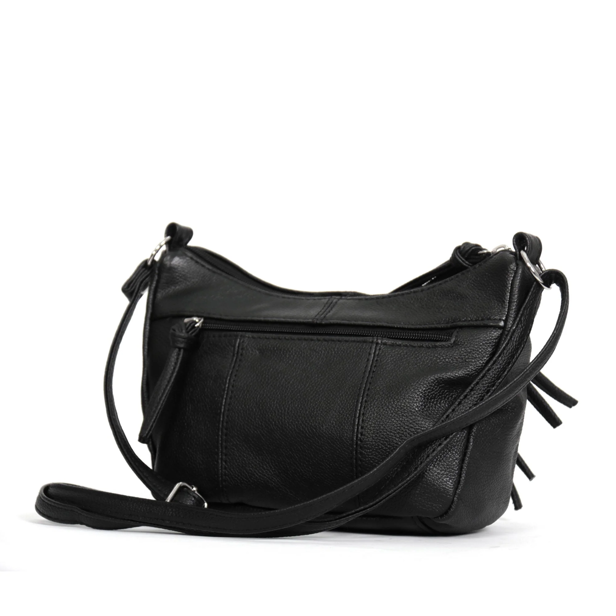 Hot Leathers Black Leather Purse with Two Zipper Pockets PUA1060 - Image 5