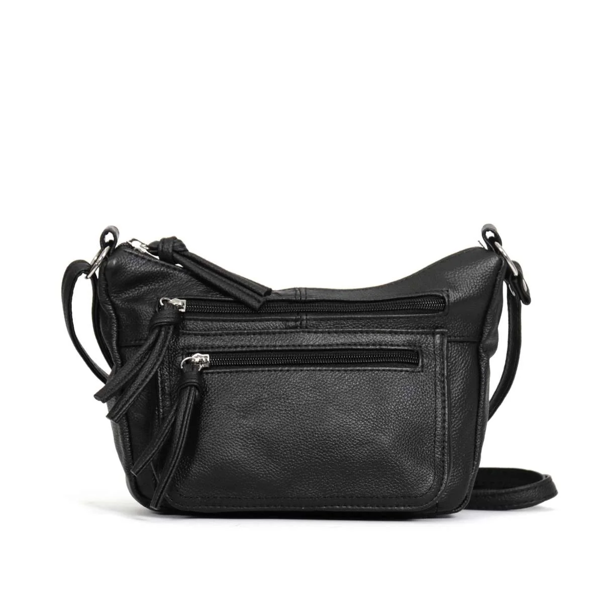 Hot Leathers Black Leather Purse with Two Zipper Pockets PUA1060 - Image 7