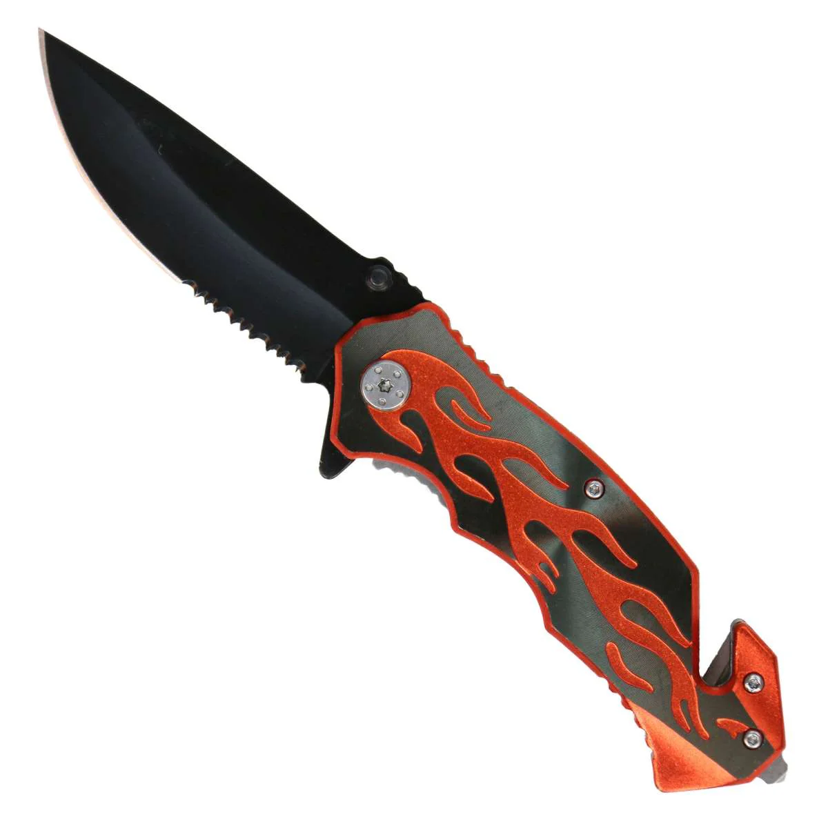 Hot Leathers Black Orange Flame Knife KNA1166 - Image 2