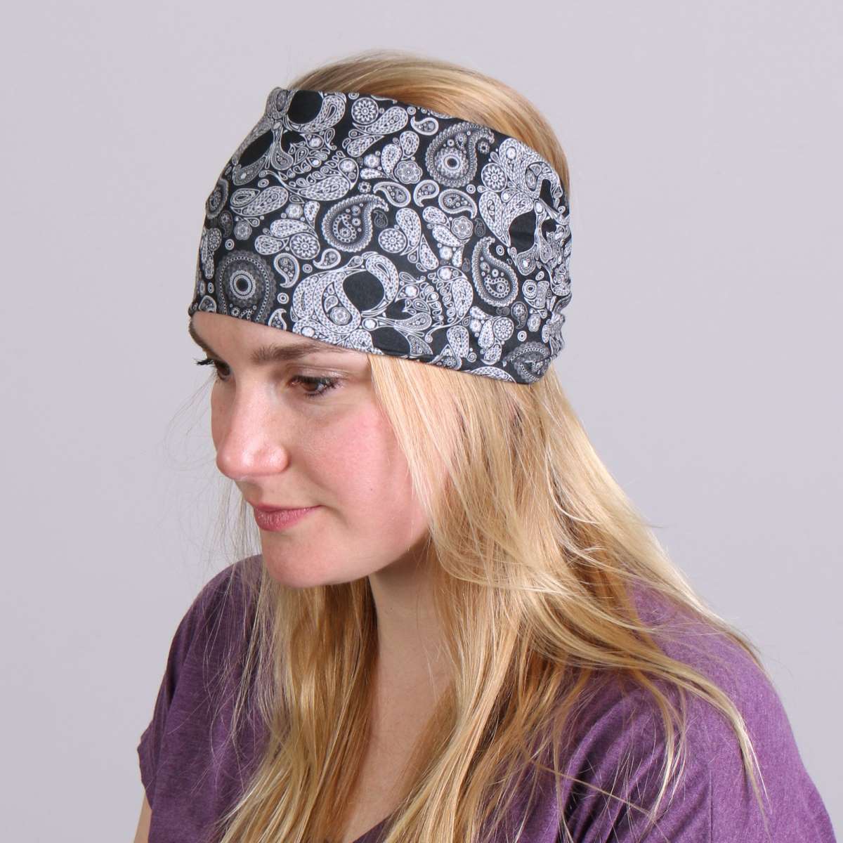 Hot Leathers Black Paisley Skull EZ Band RWD1005 - Image 5