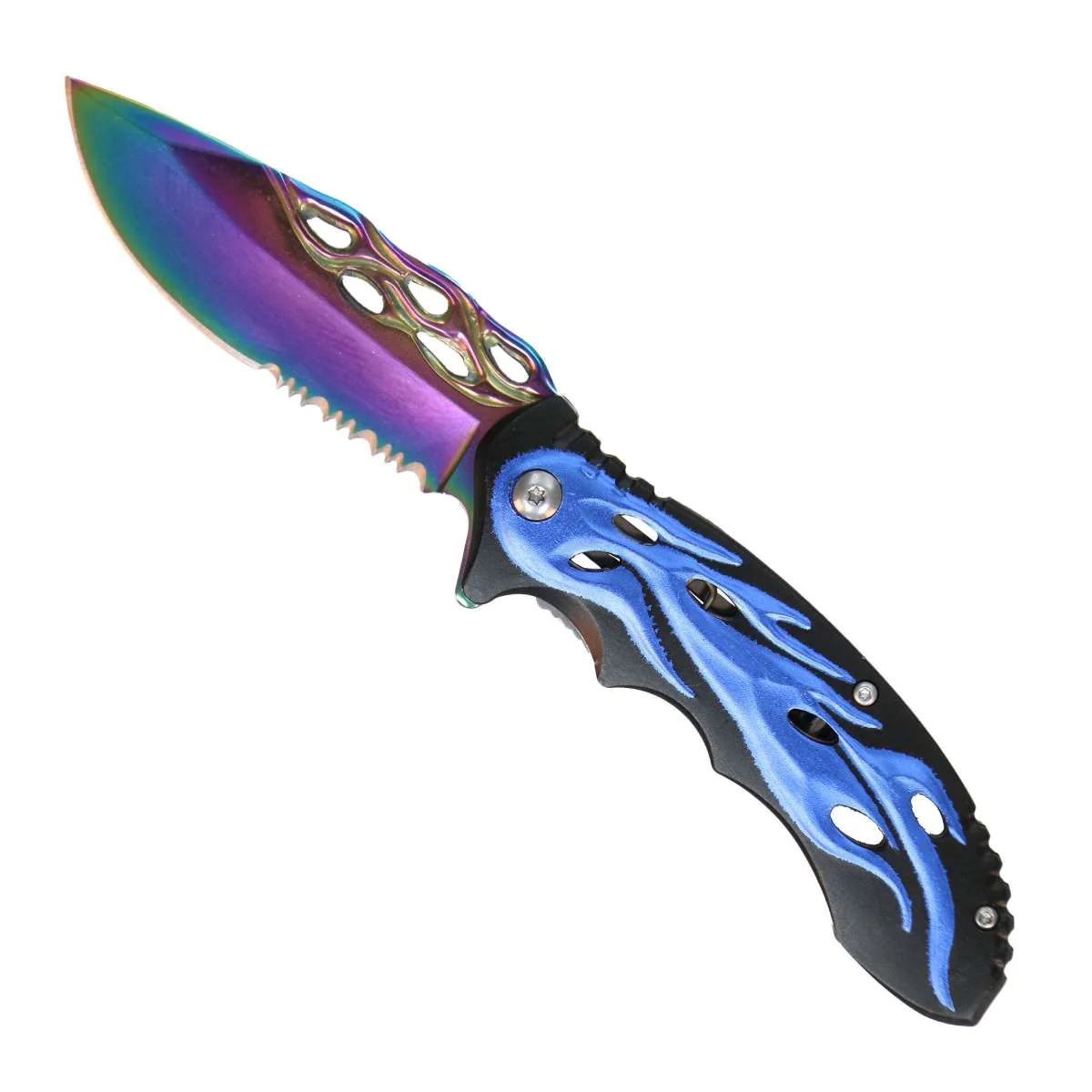 Hot Leathers Blue Flame Mirror Knife KNA1156 - Image 2
