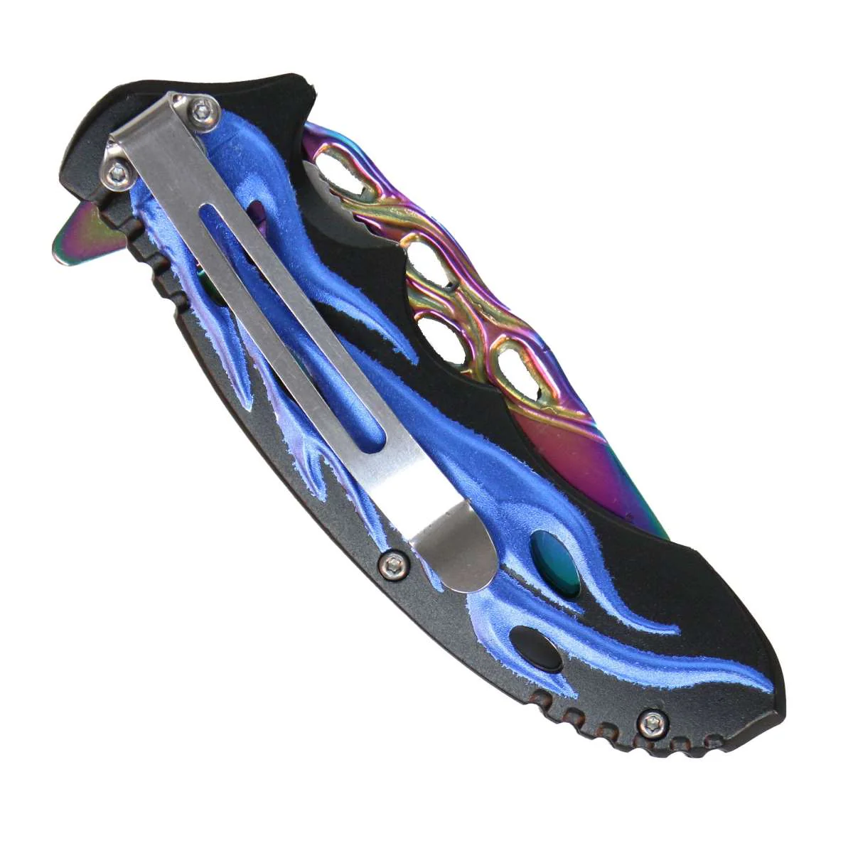 Hot Leathers Blue Flame Mirror Knife KNA1156 - Image 4