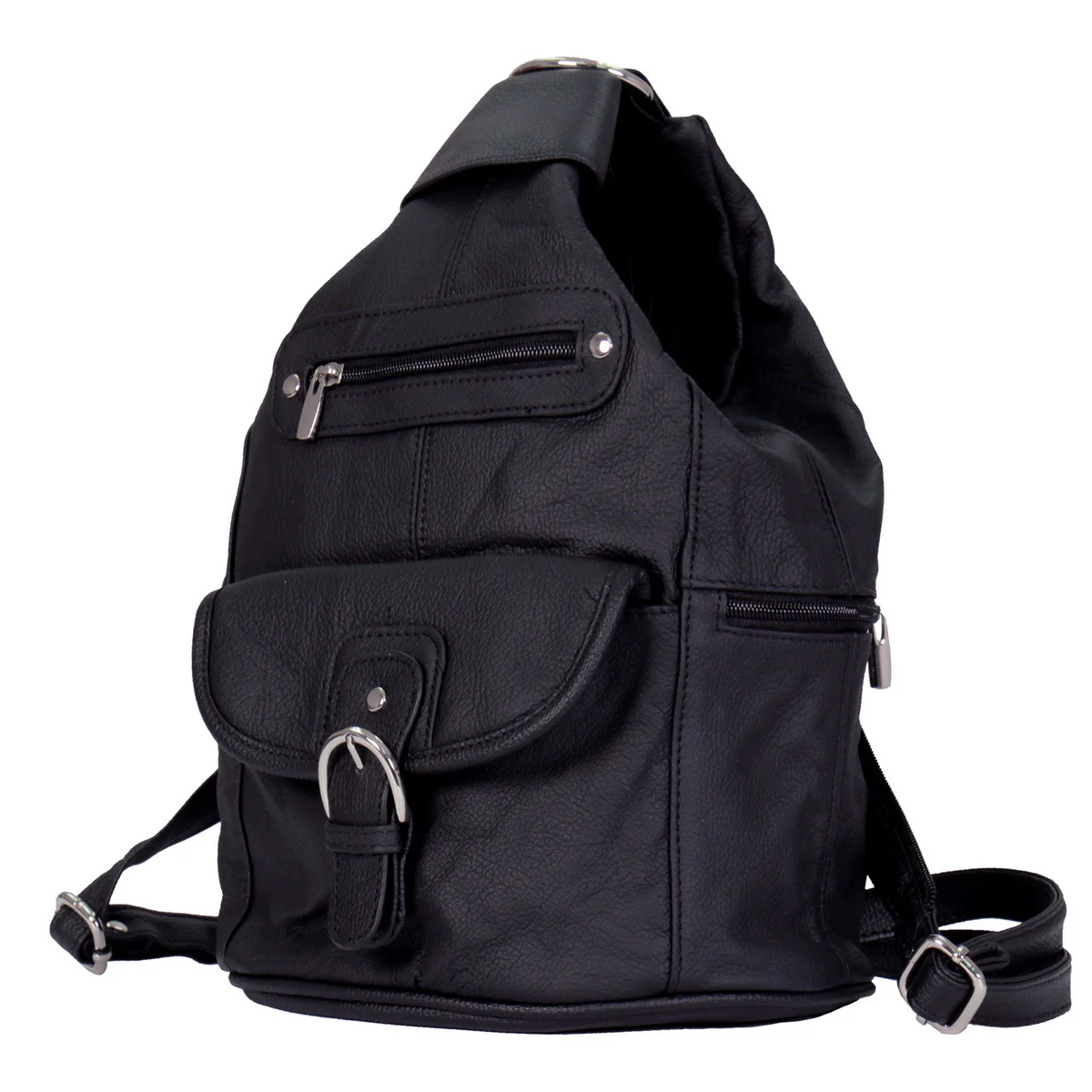 Hot Leathers BPA1011 6 Pocket Leather Backpack Purse - Image 2