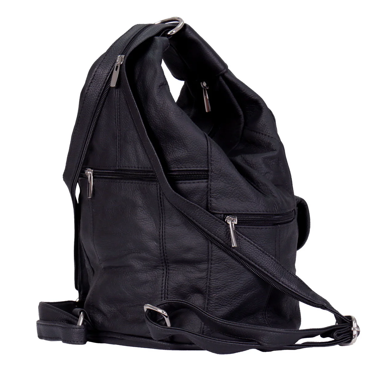 Hot Leathers BPA1011 6 Pocket Leather Backpack Purse - Image 6
