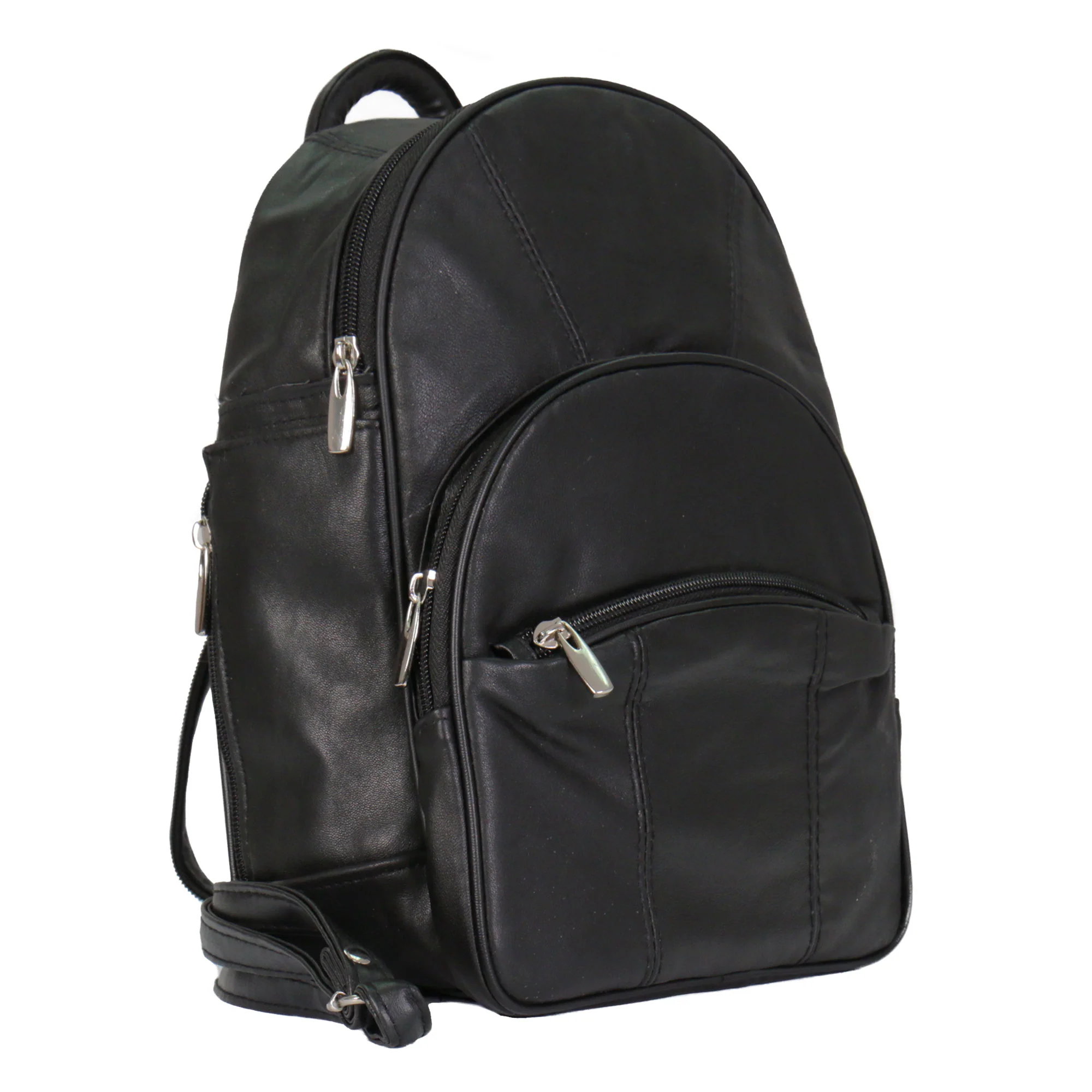 Hot Leathers BPA1018 Black Leather 6 Pocket Backpack - Image 7