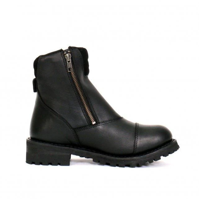 Hot Leathers BTL1002 Ladies Black 6-inch Double Zip Cap Toe Leather Boots - Image 2