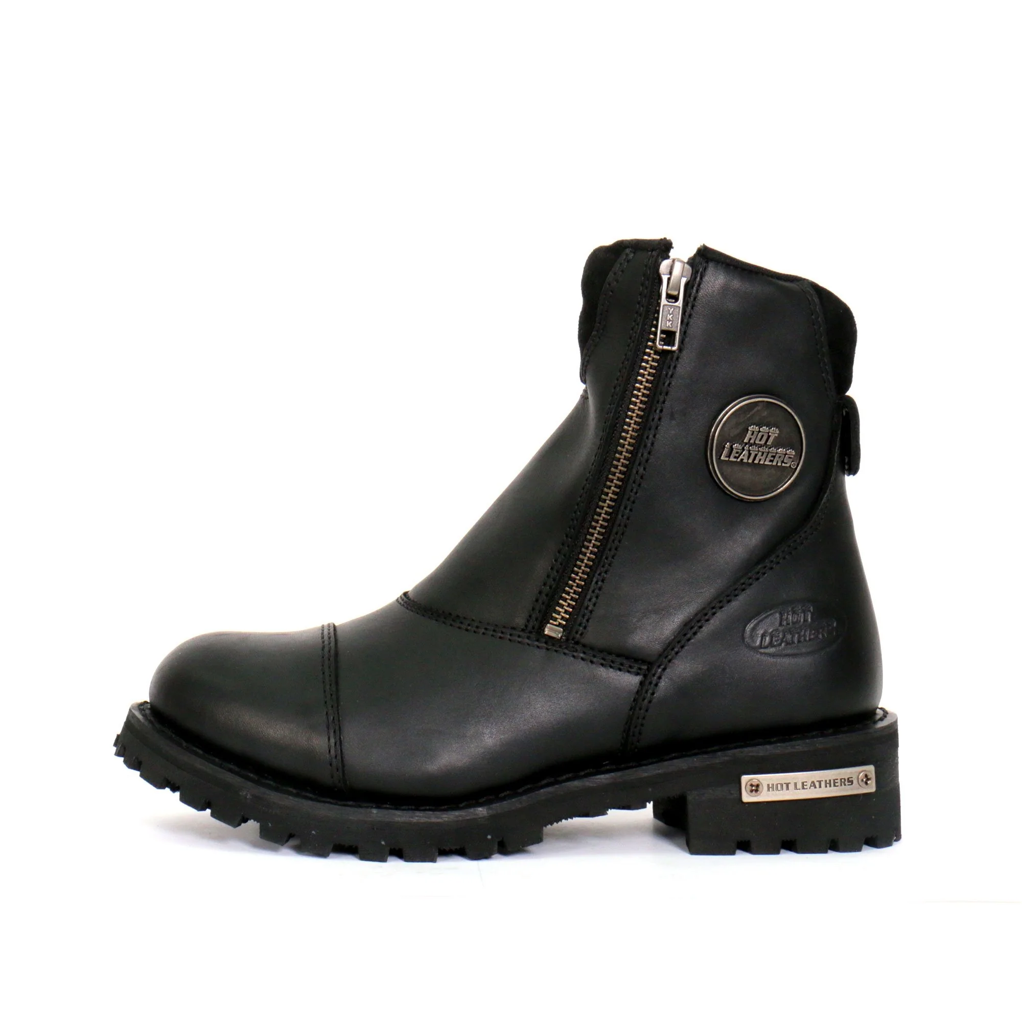 Hot Leathers BTL1002 Ladies Black 6-inch Double Zip Cap Toe Leather Boots - Image 5