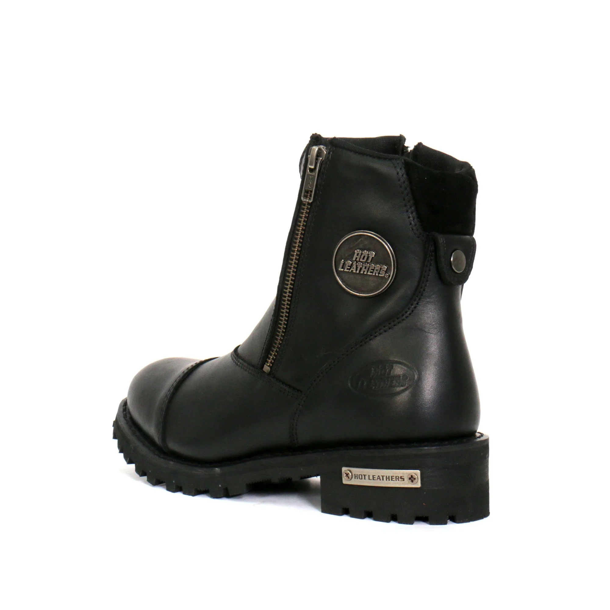 Hot Leathers BTL1002 Ladies Black 6-inch Double Zip Cap Toe Leather Boots - Image 6