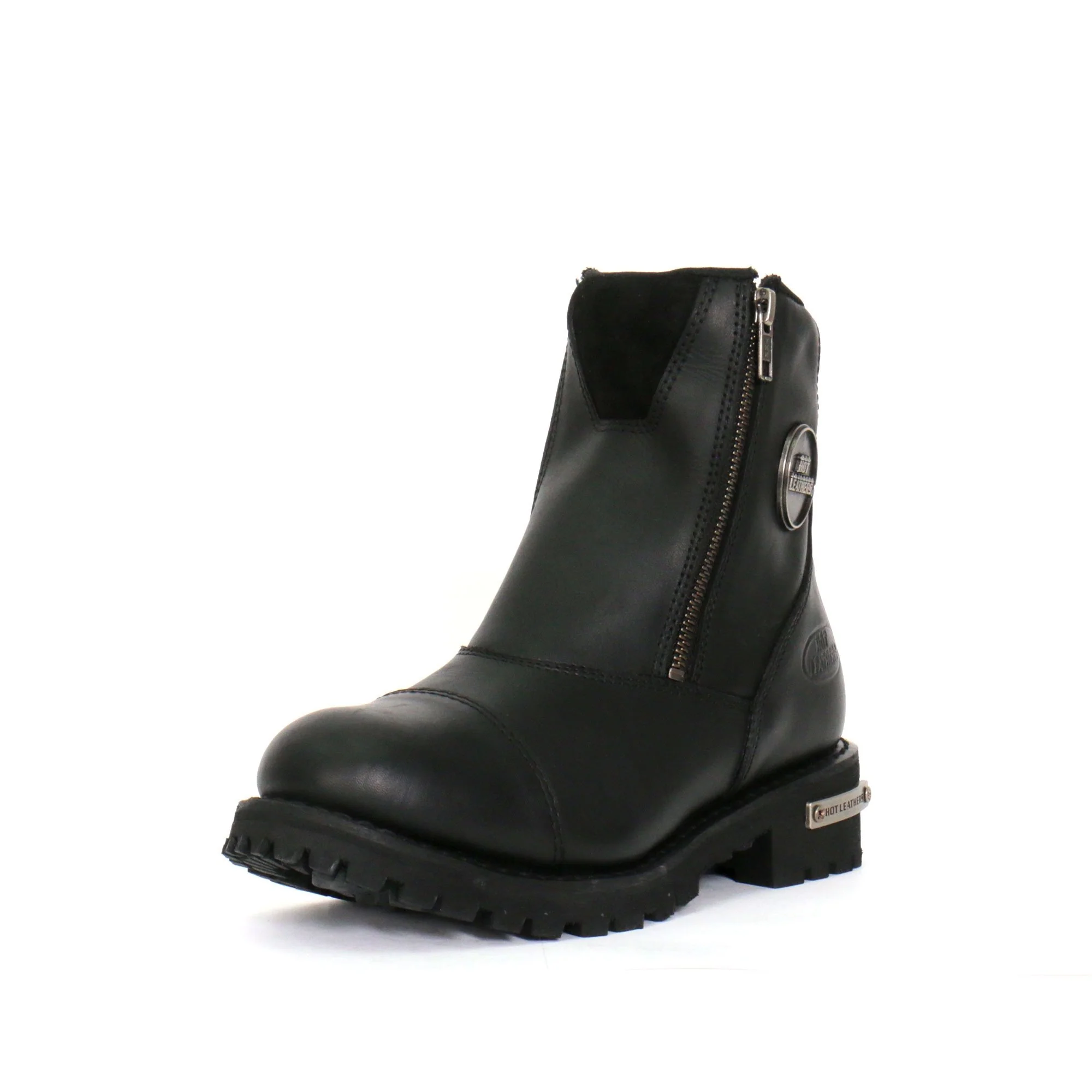 Hot Leathers BTL1002 Ladies Black 6-inch Double Zip Cap Toe Leather Boots - Image 7