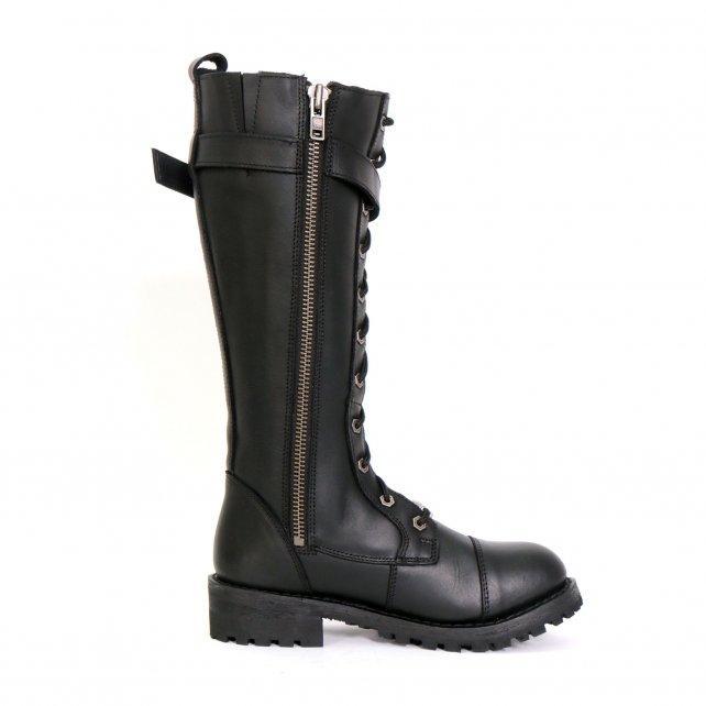 Hot Leathers BTL1005 Ladies 14-inch Black Knee-High Leather Boots with Side Zipper Entry - Image 2