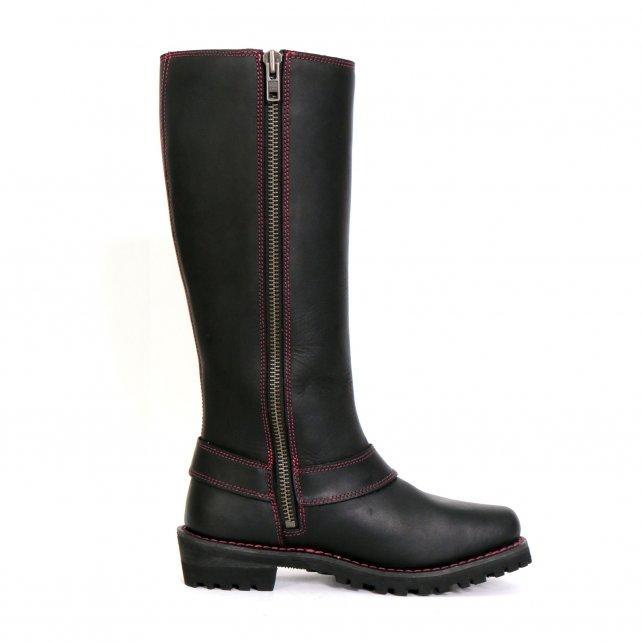 Hot Leathers BTL1006 Ladies 14-inch Black Knee-High Leather Boots with Side Zipper Entry - Image 2