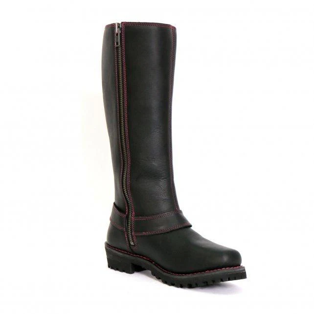 Hot Leathers BTL1006 Ladies 14-inch Black Knee-High Leather Boots with Side Zipper Entry - Image 4