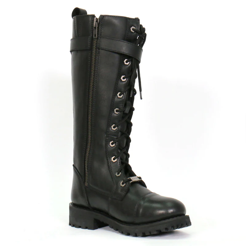 Hot Leathers BTL1007 Ladies Black Knee High Wild Roses Leather Boots - Image 4