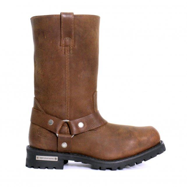 Hot Leathers BTM1001 Men's Rust Brown 11-inch Harness Motorcycle Leather Boots - Image 2