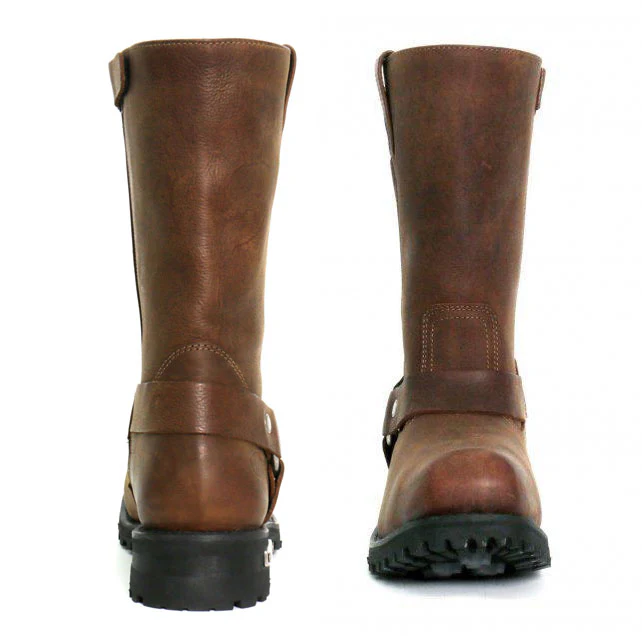 Hot Leathers BTM1001 Men's Rust Brown 11-inch Harness Motorcycle Leather Boots - Image 4