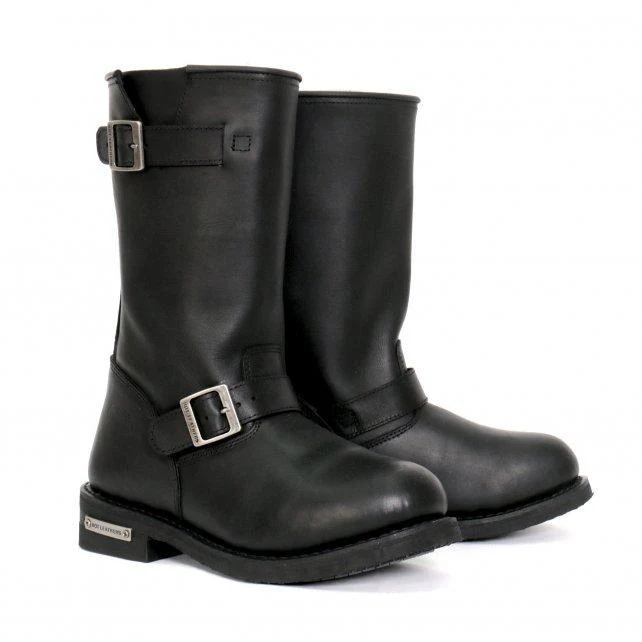 Hot Leathers BTM1002 Men's Black 11-inch Round Toe Engineer Leather Boots - Image 12