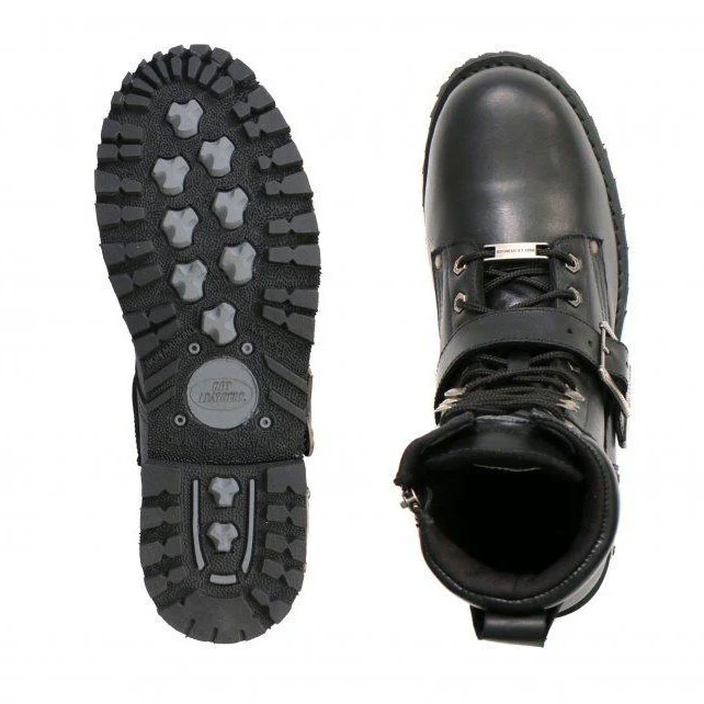 Hot Leathers BTM1006 Men's Black 8-inch Logger Leather Boots with Adjustable Buckle - Image 21