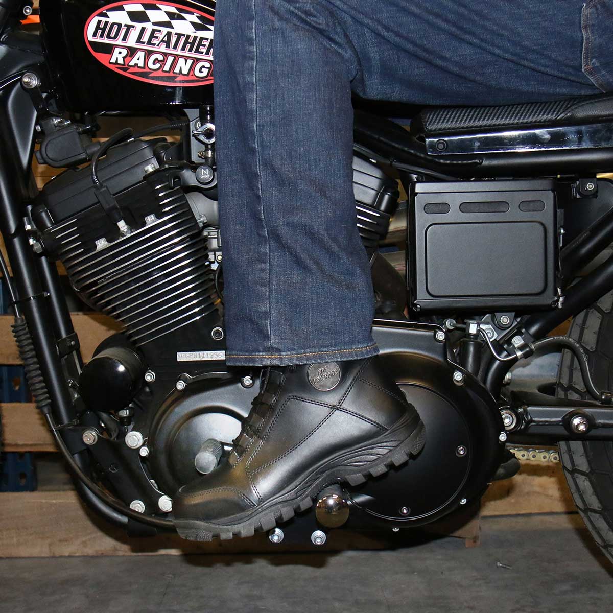 Hot Leathers BTM1010 Men's Black Leather Swat Style Lace Up Boots - Image 10