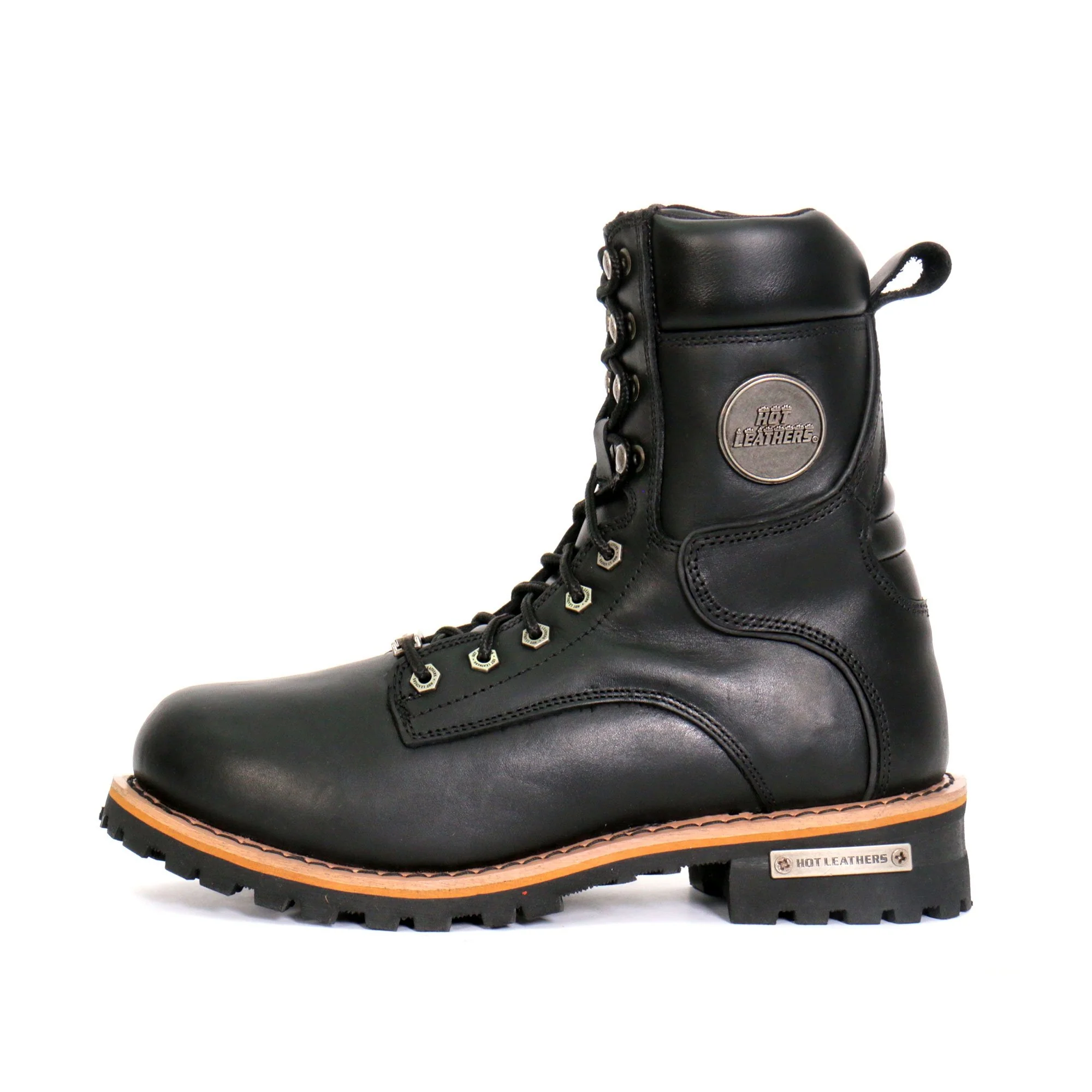 Hot Leathers BTM1011 Men's 8 Inch Two Tone Logger Leather Lace Up Boots - Image 18