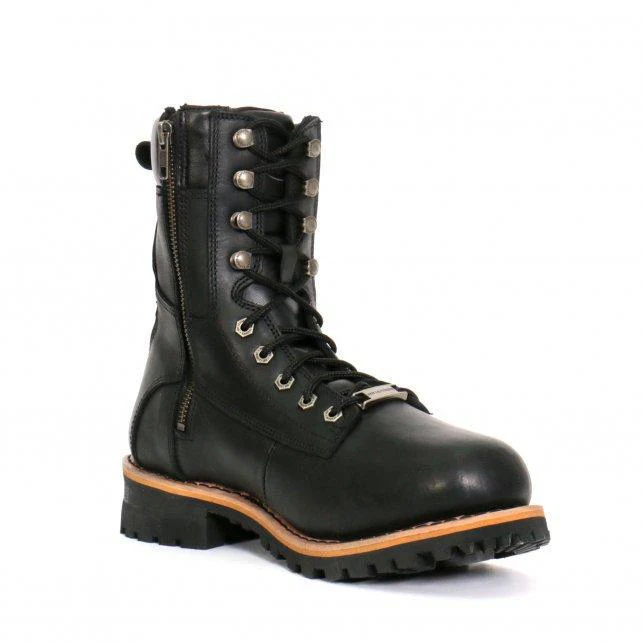 Hot Leathers BTM1011 Men's 8 Inch Two Tone Logger Leather Lace Up Boots - Image 4