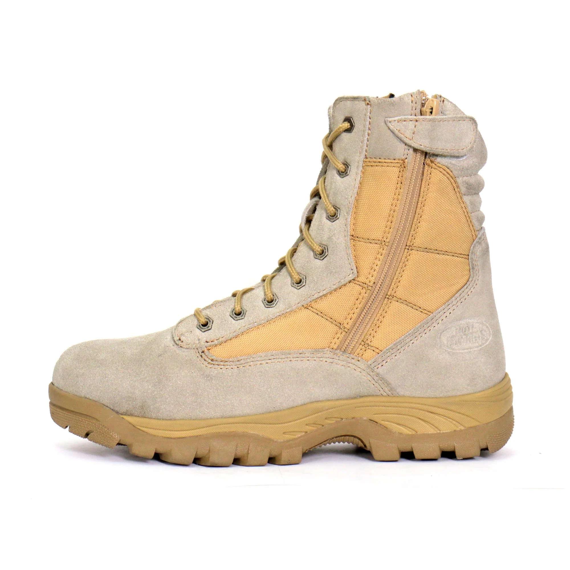 Hot Leathers BTM1013 Men's Tan Leather Swat Style Lace Up Boots with Zippers - Image 5