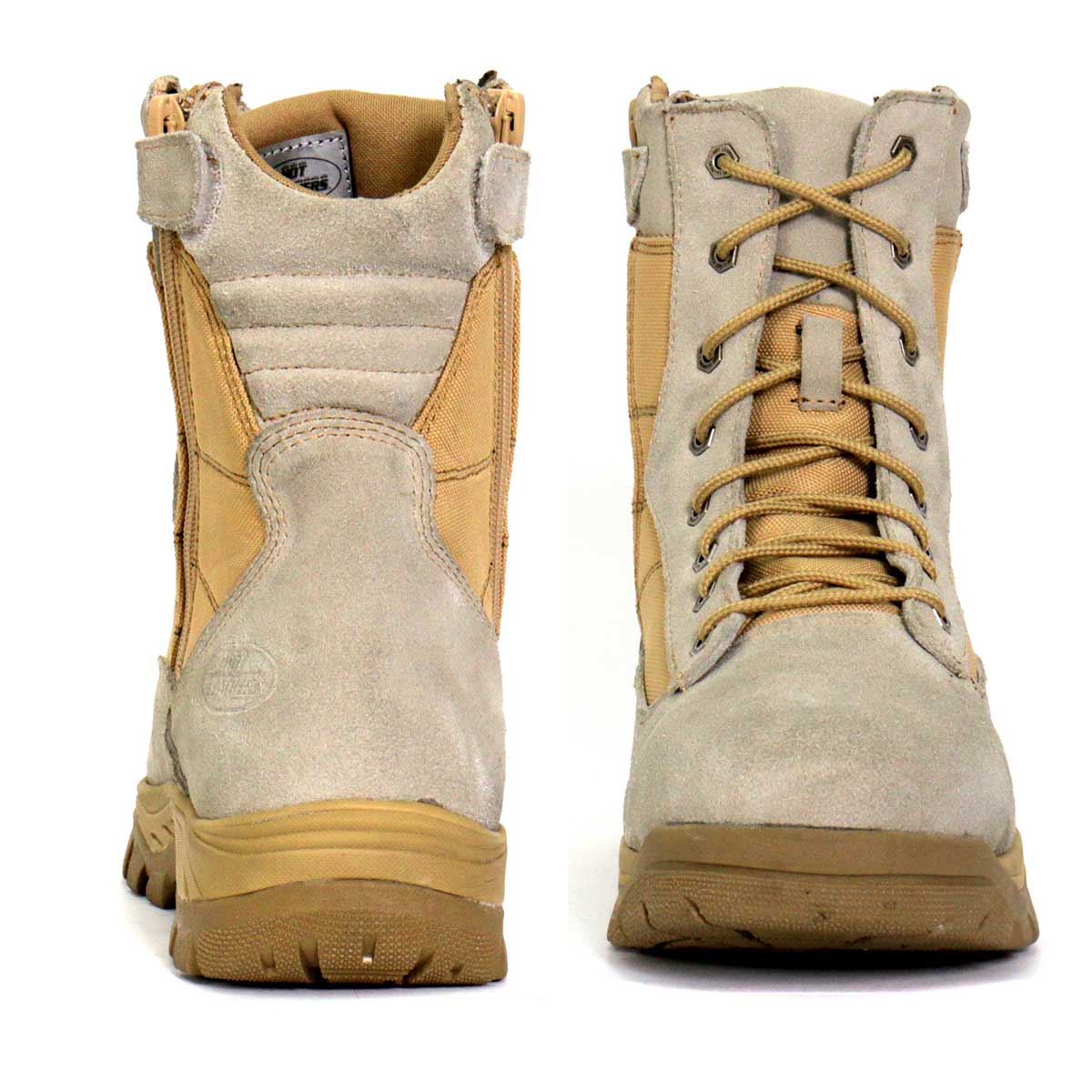 Hot Leathers BTM1013 Men's Tan Leather Swat Style Lace Up Boots with Zippers - Image 7