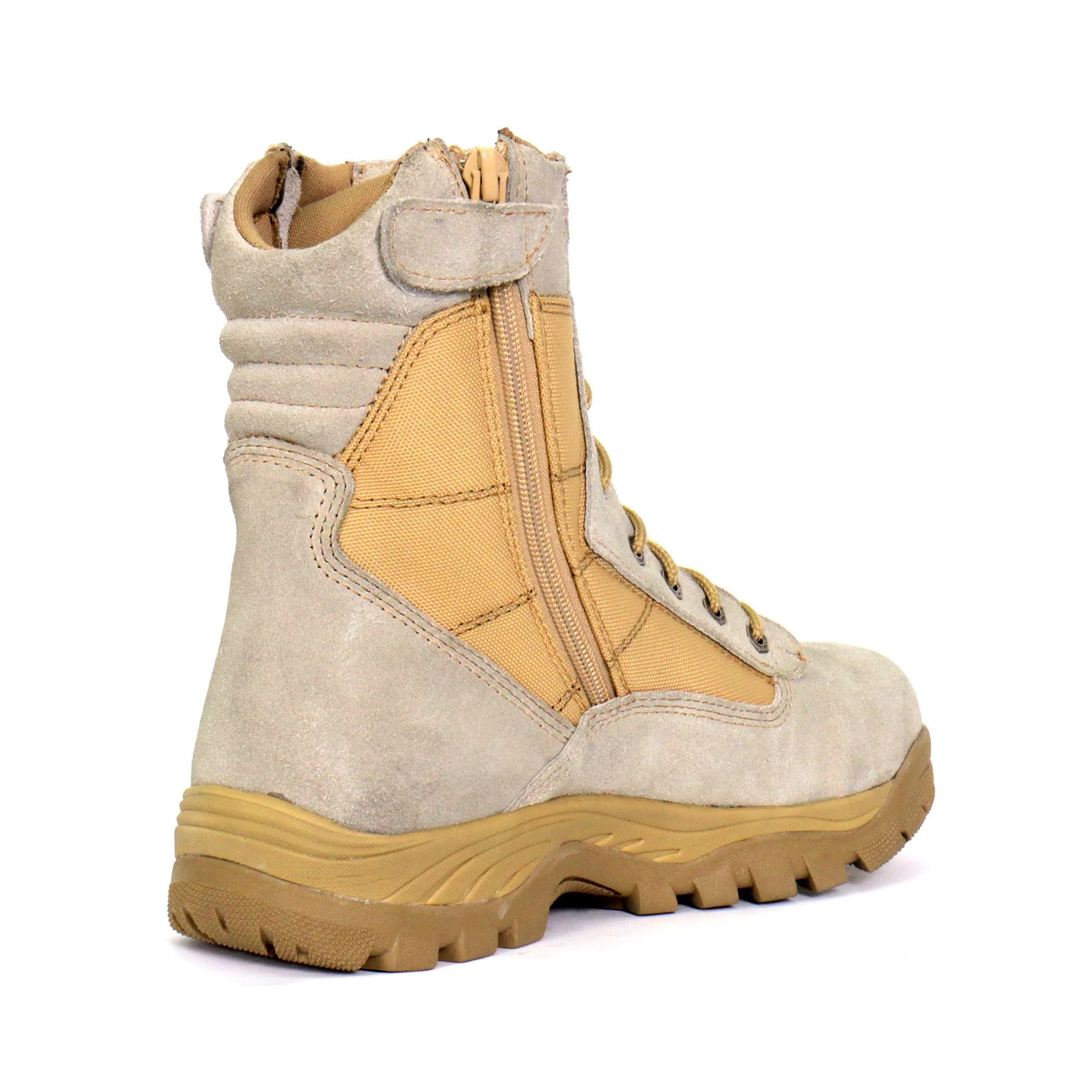 Hot Leathers BTM1013 Men's Tan Leather Swat Style Lace Up Boots with Zippers - Image 8