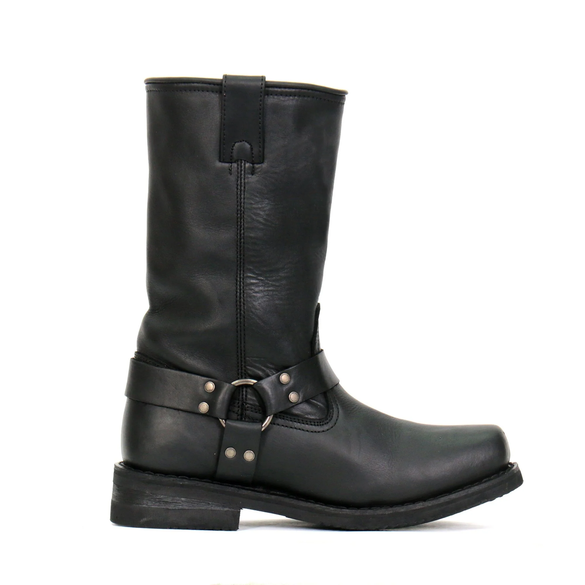 Hot Leathers BTM1016 Men's Classic Black 11-inch Harness Leather Boots - Image 2